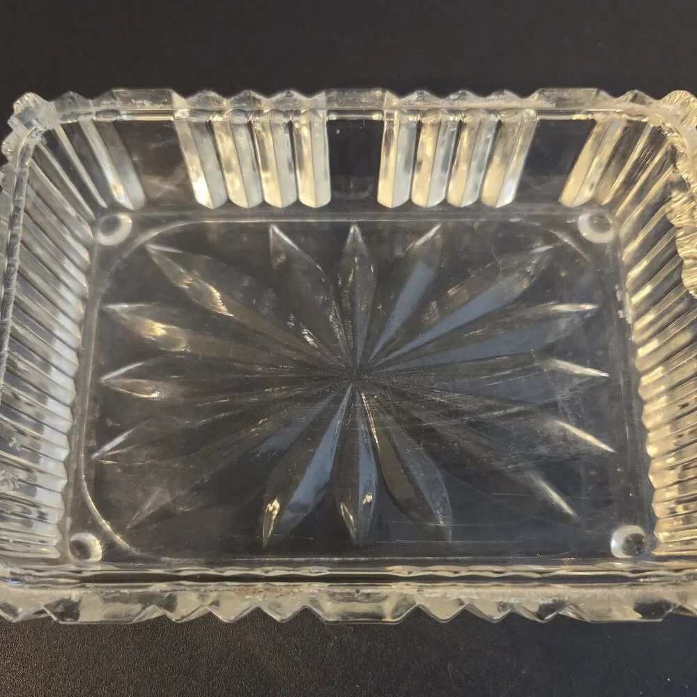 Vintage Akro Agate Clear Pressed Glass 